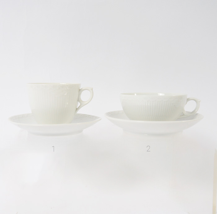 ROYAL COPENHAGEN(ロイヤルコペンハーゲン） ホワイトフルーテッドハーフレース　カップ＆ソーサー