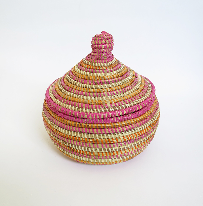 蓋つきバスケット　Pink