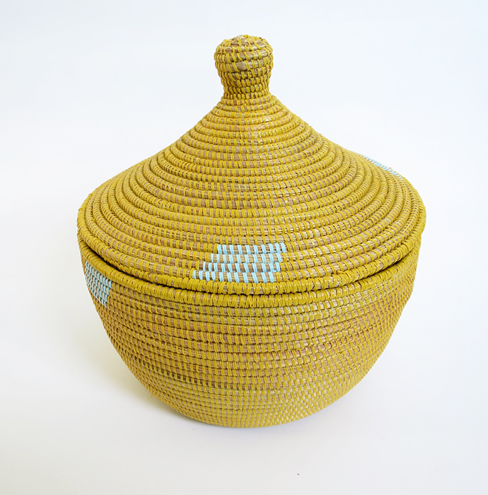 蓋つきバスケット　Yellow