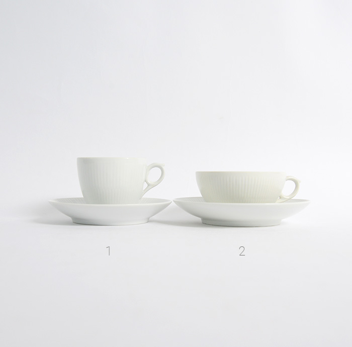 ROYAL COPENHAGEN(ロイヤルコペンハーゲン）ホワイトフルーテッドプレーン　カップ＆ソーサー