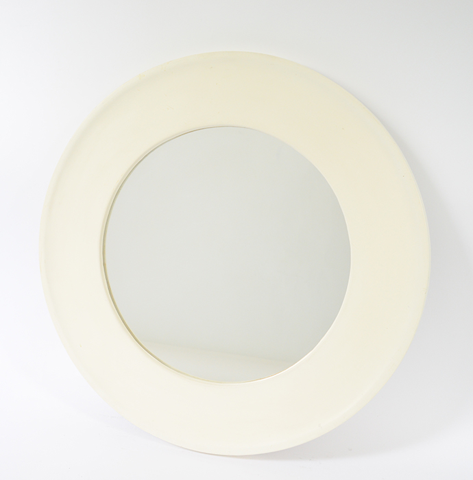 Whiteペイント太枠丸ミラー