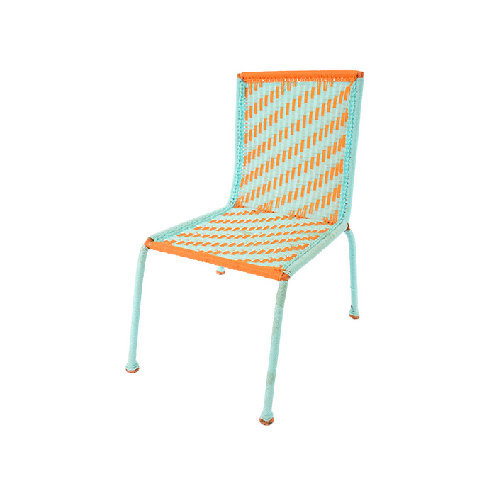 キッズチェア　LightBlue × Orange